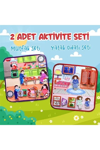 2 Set - 32 Parça Tox Mutfak ve Yatak Odası Keçe Cırtlı Aktivite S