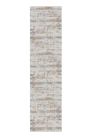 Viva Home Makinede Yıkanabilen Kaymaz Tabanlı Vintage Kesme Yolluk Ar648, Bej, 60 X 120 Çok Renkli