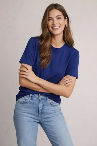 Vexor Osy Modal Yumuşak Dokulu Kumaş Bisiklet Yaka T-shirt - Lacivert