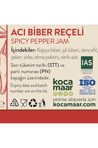 Kocamaar Çiftliği Acı Biber Reçeli 115 G