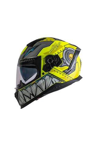 Ncr Stream Sarı Robot Full Face Kapalı Kask Ece-06 Sarı Sarı