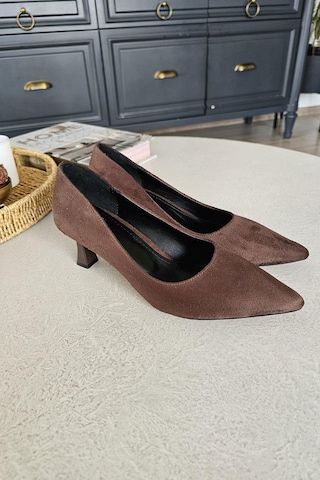 Ops 10 1899 Topukla Kadın Kadeh Topuklu Stiletto Kahve Süet