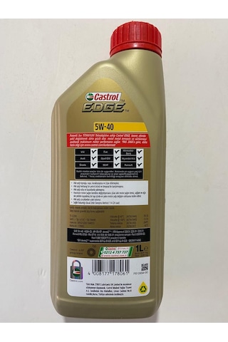 Castrol Edge 5W-40 Dexos2 Sıvı Titanyum Teknolojisi Motor Yağı 1L