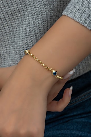 Nereze 925 Ayar Gümüş Gold 3'lü Nazar Göz Bileklik