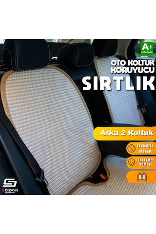 Oto Arka Koltuk Sırt Koruyucu Kılıf Krem Universal 2 Parça A+ Kalite
