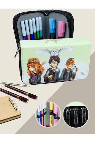 Kalem Kutusu Anime-manga Harry Potter Temalı Orginazer Üç Bölmel