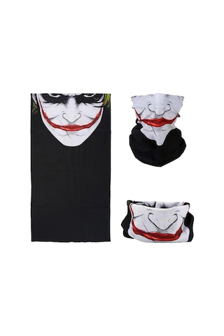 Joker Desenli Çok Amaçlı Buff Yüz, Boyun Ve Bandana Maskesi 5 No Çok Renkli