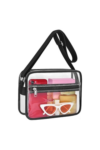 Dofolink Stadyum Onaylı Şeffaf Tek Omuz Çanta - Spor, Konser, Seyahat İçin Dayanıklı, Su Geçirmez Pvc Materyal Ve Ayarlanabilir Askı Çok Renkli