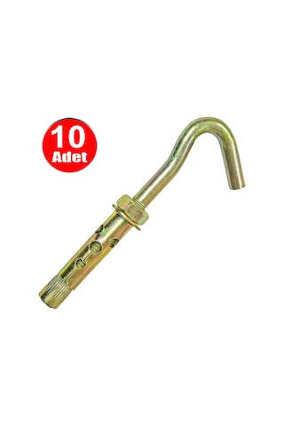 Açık Kancalı Çelik Dübel Salıncak Kum Torbası Beton Dübeli M10x110 12mm -10 Adet