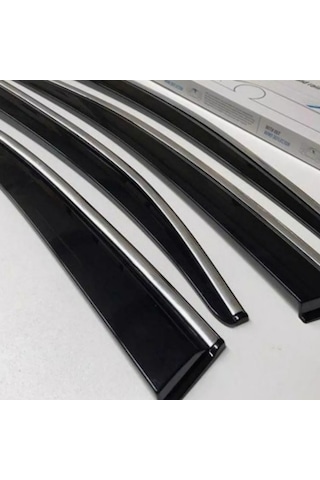 Nissan Qashqai 2015 2016 2017 2018 2019 2020 2021 İle Uyumlu Plus Style Kromlu Cam Rüzgarlığı 4 Parça Sunplex Plus-1-017-001 1 Adet