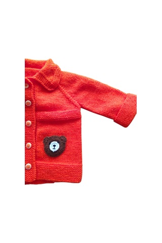 Kırmızı Bebek Hırkası Kırmızı