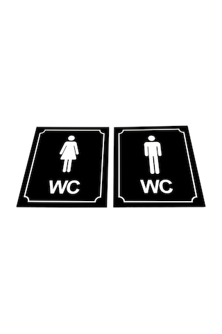 Wc Tuvalet Tabelası Bay Bayan Takım (2 Adet),10 Cm X 12 Cm