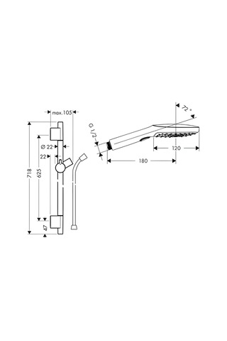 Hansgrohe Raindance Select E Siyah Duş Seti 28632670 Siyah