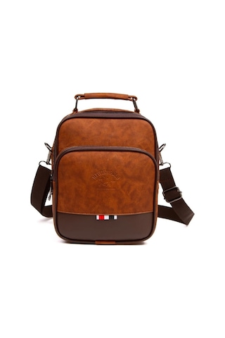 Adelina Crazy Günlük Seyahat Deri El ve Omuz Çantası - Kahverengi