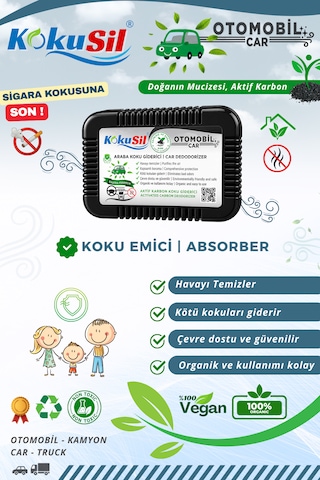 Kokusil Otomobil, Araba, Oto Ve Kamyon Koku Giderici Koku Emici Siyah