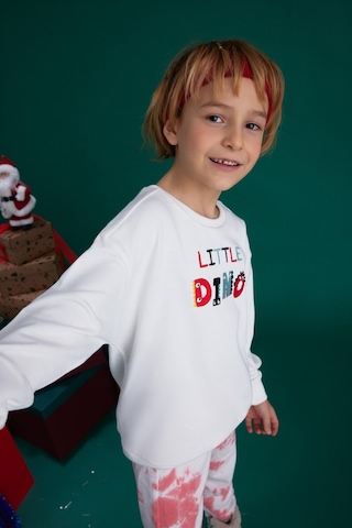 Luess Erkek Çocuk Renkli Nakış Detaylı 2-8 Yaş Sweathsirt Batik Yıkamalı Eşofman Altı 2'li Takım - Kırmızı