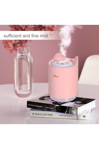 Geeroyoo 320ml Usb Mini Nemlendirici, 2 Modlu Buhar, Renkli Işık, Otomatik Kapanma, Pembe W-001 - Ofis & Ev İçin