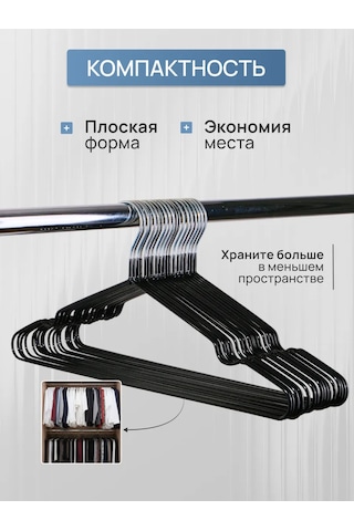 Sfrmarket Metal 20 Parça Kıyafet Askısı Seti 151422079 Siyah