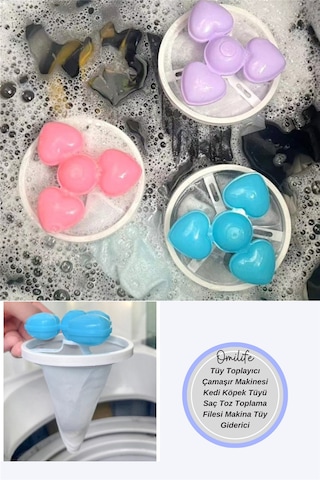 Tüy Toplayıcı Çamaşır Makinesi Kedi Köpek Tüyü Saç Toz Toplama Filesi Makina Tüy Giderici 1 Adet Diğer