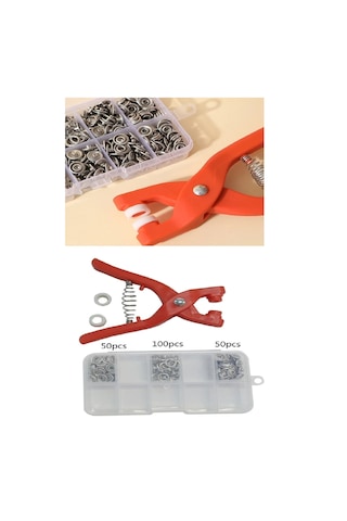 Büro Ev Atölye Takım Çantası İçin 9,5mm Saklama Kutulu Halka Kuş Gözü Pensesi Seti