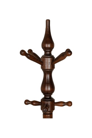 Refilya Masif Ahşap Tornalı Askılık Ceviz Cilalı Doğal