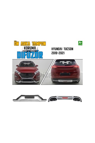 S-dizayn Hyundai Tucson Ön Ve Arka Tampon Koruma Difüzör Seti 2019-2021 A+ Kalite