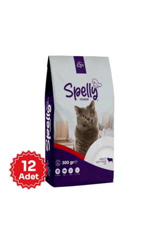 Spelly Premium Biftekli Yetişkin Kedi Maması 12 x 300 G
