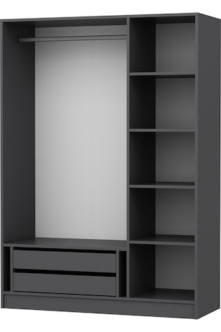 Minar Kale 135cm Giyinme Dolabı Antrasit - 210cm Antrasit