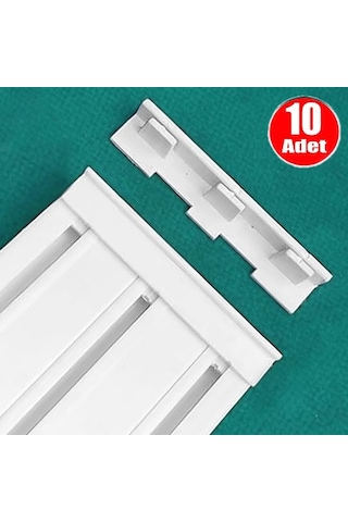 Aletçantam 3'lü Korniş Kapağı Geçmeli Ray Perde Son Kilidi 10'lu Paket