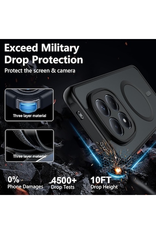 Xiaomi Redmi Note 15 Pro 4g Kılıf Kamera Çıkıntılı Mat Magsafe Wireless Şarj Destekli Renkli Yumuşak Kenarlı Hassas Butonlu Kapak Siyah