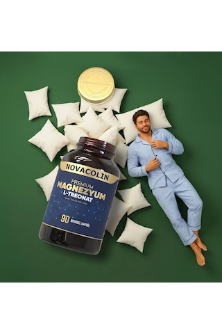 Novacolin Premium Magnezyum L-Treonat 90 Kapsül + Vitamin D3 K2 Damla 20 ML