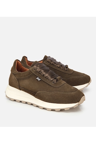 Hotiç Kadın Süet Deri Haki Bağcık Detaylı Yüksek Tabanlı Spor Ayakkabı 01ayh315410a880 01ayh315410a880 Haki