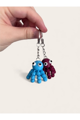 Hareketli Kollu Sevimli Mini Ahtapot Anahtarlık Charm - Neşe Veren Arkadaş Model104