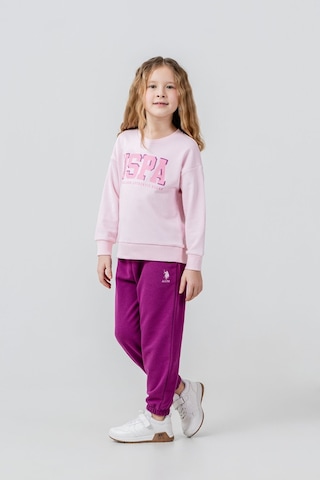 U.S. Polo Assn. Kız Çocuk Baskılı Pembe Uzun Kol Eşofman Takımı Us2706-c-v1 Us2706-c-v1