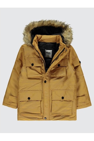 Civil Boys Kapak Cepli Kürklü 10-13 Yaş Mont Hardal