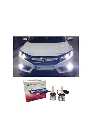 Honda Civic Fc5 Led Xenon Sis Far Ampulü H11 Duo Yeni Seri Beyaz