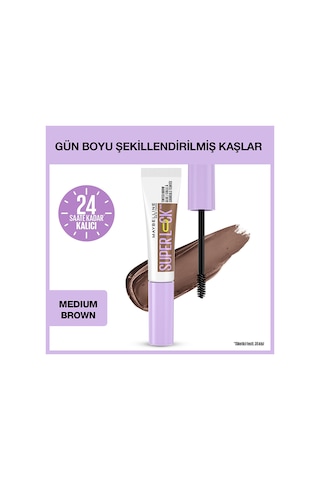 Maybelline New York Super Lock Brow Glue Kaş Sabitleyici Maskara Medium Brown