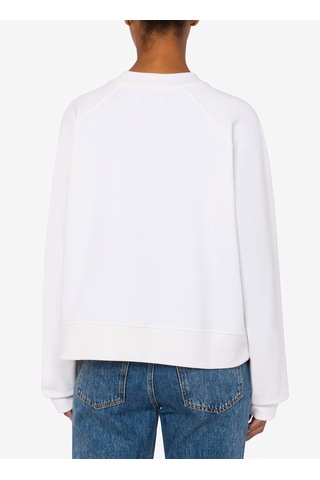 Moschino Jeans Beyaz Kadın Yuvarlak Baskılı Sweatshirt J1709-1002