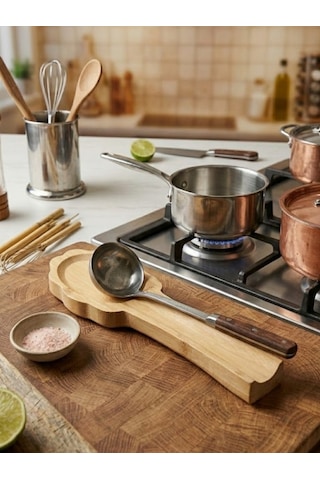 Mucit Home Bambu Çiçek Kaşık Altlığı / Kaşıklık Ahşap