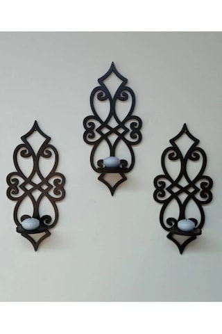 Ahşap 8mm Mdflam Duvar Mumluğu