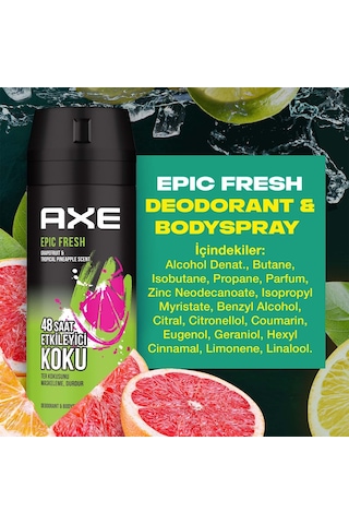 Axe Epic Fresh Erkek Deodorant ve Vücut Spreyi 150 ML x 2 Adet