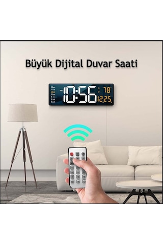 Dailylink Kumandalı Duvara Monte Dijital Duvar Masa Saati Geri Sa