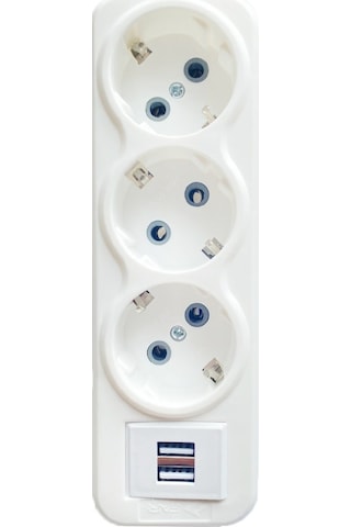 Far F-08 2 Usbli 3Lü Golyat Fiş Priz