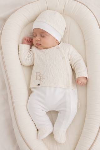 Babyhola Dantel Detaylı Kız Bebek Tulum Bere Takım 15243 Ekru