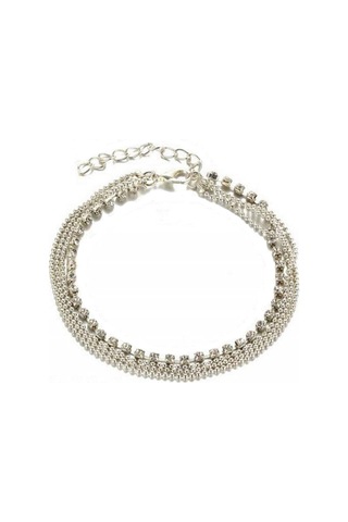 Sones Zincir Bileklik Bacak Ayak Bileziği Kadın Basit İnce Ayarlanabilir Tel Bilek Yaz Plaj Takısı Gümüş