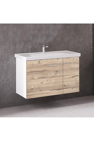 Denko Terra 90 Cm Mdf Alize Banyo Dolabı Alt Modül Ve Lavabo Çok Renkli