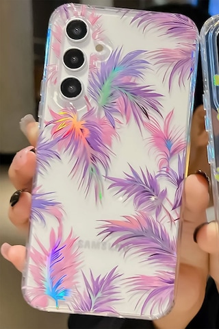 Samsung Galaxy Uyumlu S23 Kılıf Solmayan Imd Baskı Desenli, Şeffaf Tpu+pc Botanik Kapak