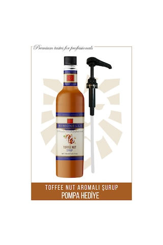 Simoenlli Kahve Şurubu Toffee Nut Aromalı 700 ML + Pompa Simonelli