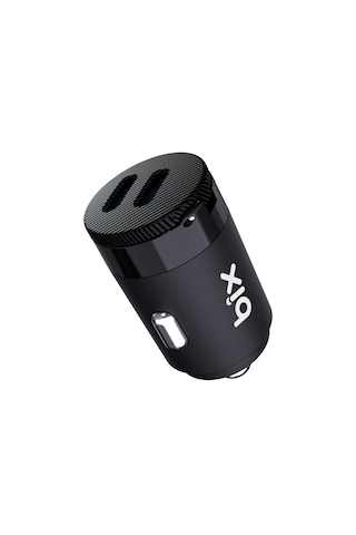 Bix Bxcc65c 65w Çift Portlu Usb-c Mini Araç İçi Şarj Cihazı Siyah