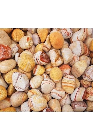 DOLOMİT TAŞI SARI ÇİZGİLİ 4-6 cm 10 KG DOĞAL DEKORASYON TAŞI